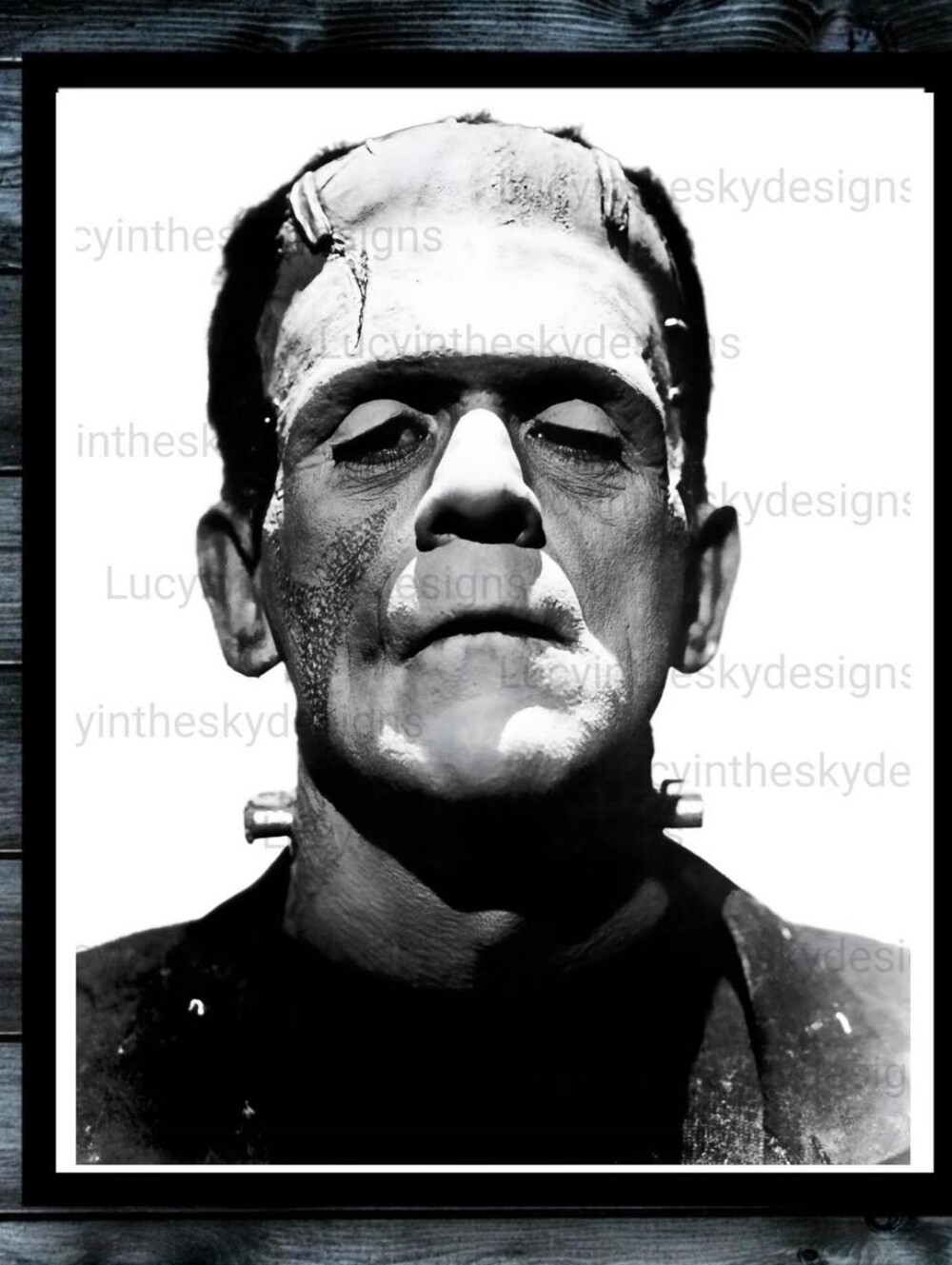 Frankenstein's Monster black & white photo print Everyday Is Halloween Decor